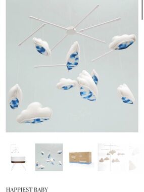 Happiest Baby Cloud Mobile - White with Blue Accents